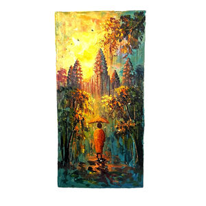 Rainy Day 3D Textured Original Wall Art Painting On Canvas